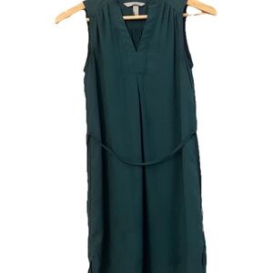 H&M Green Sleeveless V-Neck Sheath Midi Dress